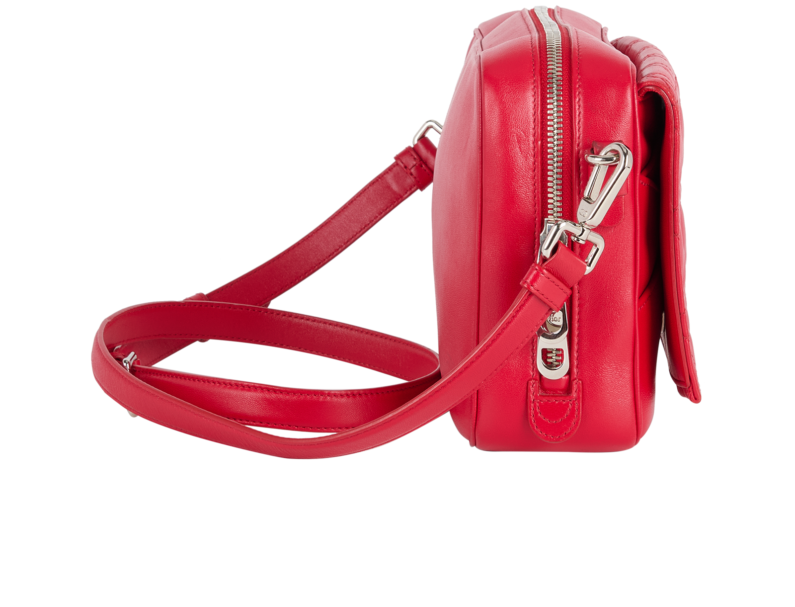 Cannage Camera Bag, &pound;580, Handbags, Red, Leather, Side view